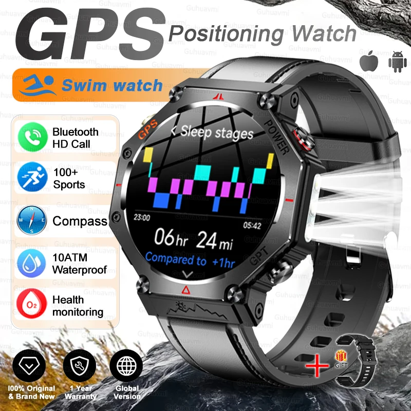 T-Rex 3 Ultra Military Grade GPS Smart Watch 10ATM Waterproof Compass Altimeter Barometric AMOLED Men HD Call Sports Smartwatch - Image 10