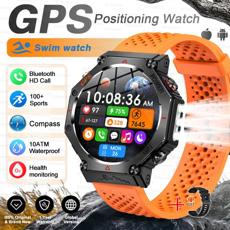 T-Rex 3 Ultra Military Grade GPS Smart Watch 10ATM Waterproof Compass Altimeter Barometric AMOLED Men HD Call Sports Smartwatch - Image 22