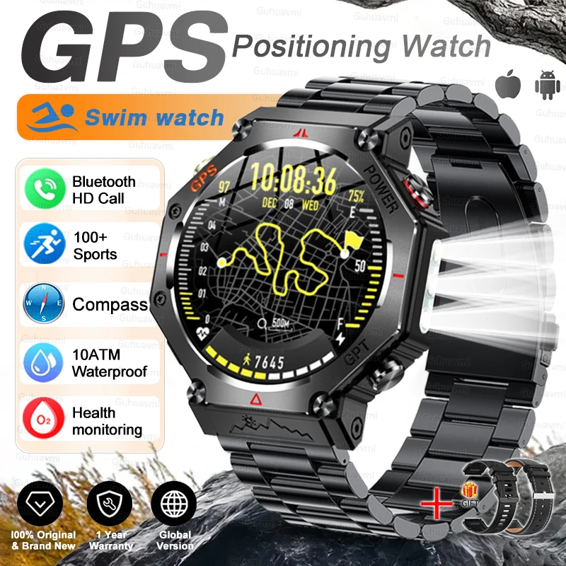 T-Rex 3 Ultra Military Grade GPS Smart Watch 10ATM Waterproof Compass Altimeter Barometric AMOLED Men HD Call Sports Smartwatch - Image 14