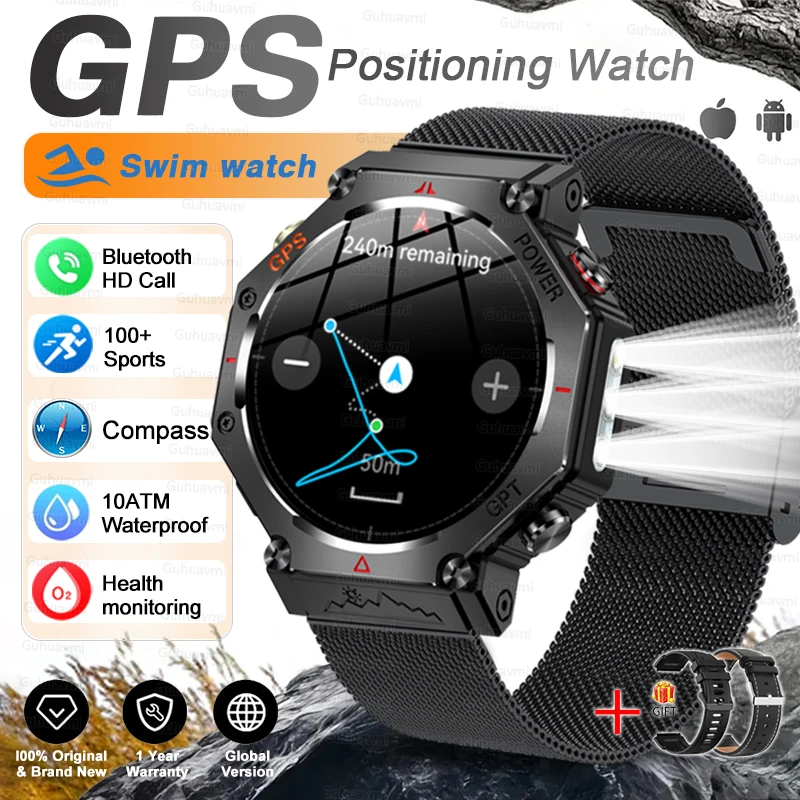 T-Rex 3 Ultra Military Grade GPS Smart Watch 10ATM Waterproof Compass Altimeter Barometric AMOLED Men HD Call Sports Smartwatch - Image 26