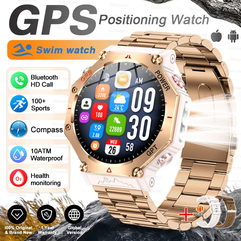 T-Rex 3 Ultra Military Grade GPS Smart Watch 10ATM Waterproof Compass Altimeter Barometric AMOLED Men HD Call Sports Smartwatch - Image 17