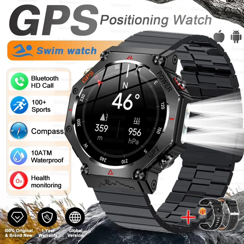 T-Rex 3 Ultra Military Grade GPS Smart Watch 10ATM Waterproof Compass Altimeter Barometric AMOLED Men HD Call Sports Smartwatch - Image 18