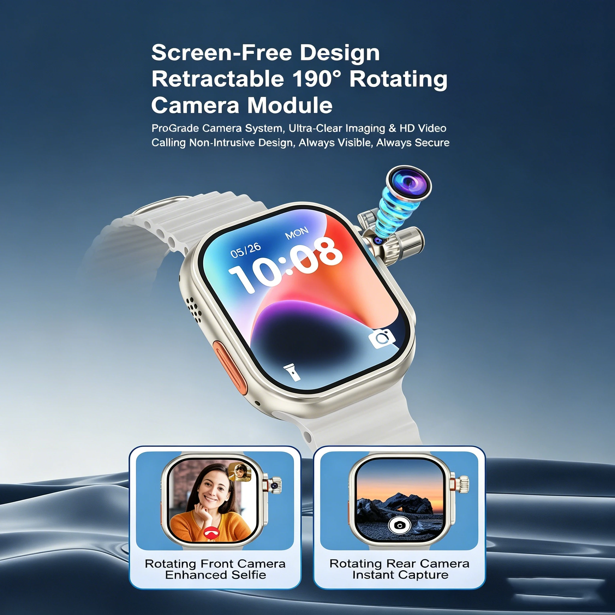GN30 Android 4G SIM Card 2.06''AMOLED GPS WIFI 190°Rotating Camera Video Call Google Play - Image 4
